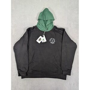 Real Bad Man Hoodie Mens Large 2 Tone Hood Fleece Pullover Organic‎ Cotton Black